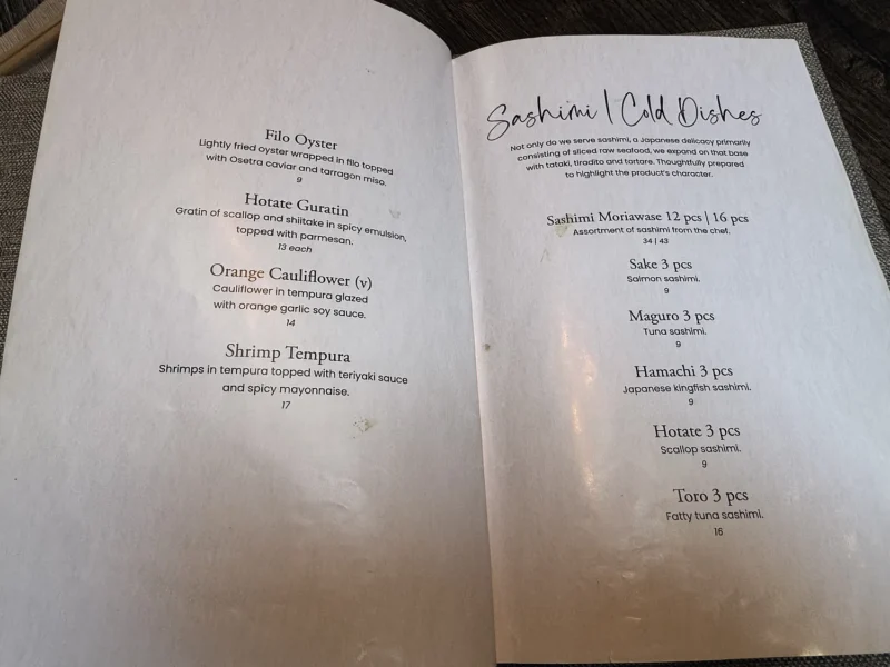 Kyatcha sushi roll menu