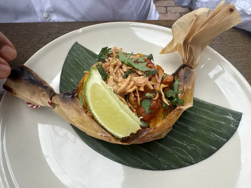 Kabeljauw gegaard in Balinese saus