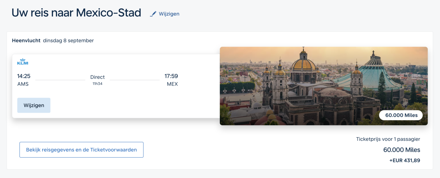 Voor 60.000 Flying Blue Miles in Business class naar Mexico-Stad